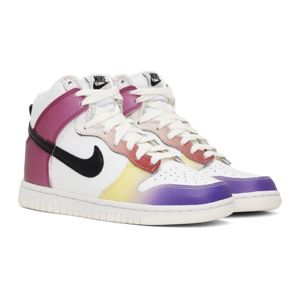 나이키 Nike White & Purple Dunk High Sneakers 231011F127024