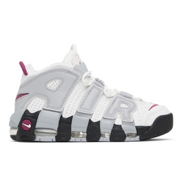 Nike White & Gray Air More Uptempo Sneakers 231011F127027
