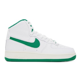 Nike White & Green Air Force 1 Sculpt Sneakers 231011F127030