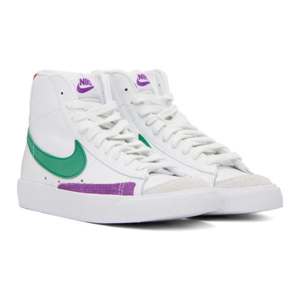 나이키 Nike White & Green Blazer Mid 77 Sneakers 231011F127031