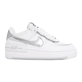 Nike White & Silver Air Force 1 Shadow Sneakers 231011F128005