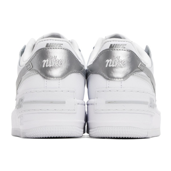 나이키 Nike White & Silver Air Force 1 Shadow Sneakers 231011F128005