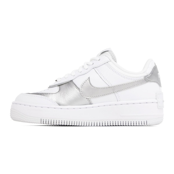 나이키 Nike White & Silver Air Force 1 Shadow Sneakers 231011F128005
