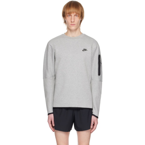 나이키 Nike Gray Sportswear Tech Sweatshirt 231011M204018