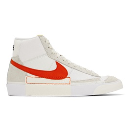 Nike White & Red Blazer Mid 77 Pro Club Sneakers 231011M236015