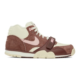 Nike 오프화이트 Off-White & Burgundy Air Trainer 1 Sneakers 231011M237166