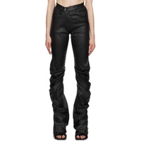 오토링거 Ottolinger Black Drape Faux-Leather Pants 231016F084000