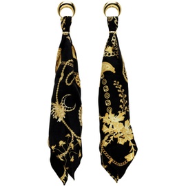 마린 세르 Marine Serre Gold Regenerated Silk Scarves Moon Earrings 231020F022003