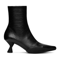 마린 세르 Marine Serre Black Leather Ankle Boots 231020F113000