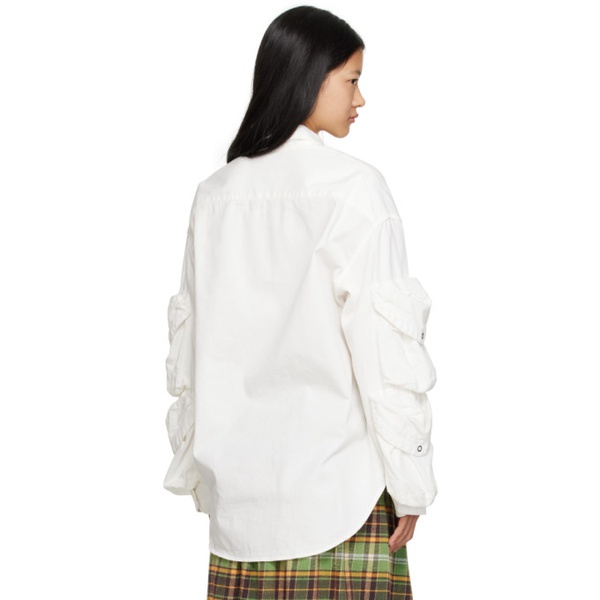  알썰틴 R13 White Multi-Pocket Shirt 231021F109008