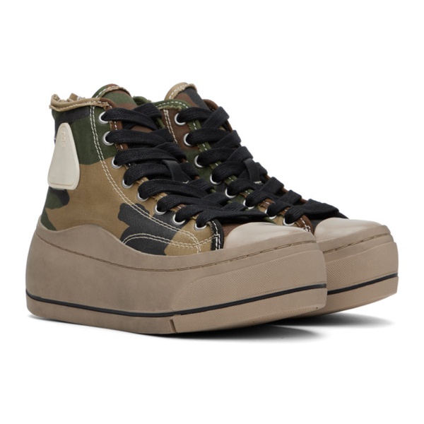  알썰틴 R13 Brown & Green Kurt Sneakers 231021F127003