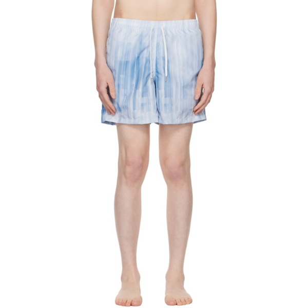  Bather Blue Striped Swim Shorts 231059M208023