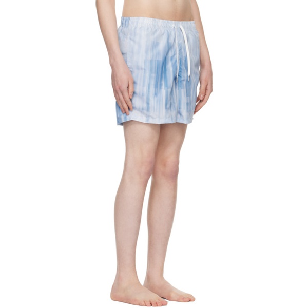  Bather Blue Striped Swim Shorts 231059M208023