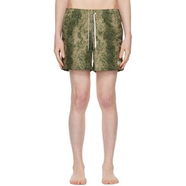 Bather Green Printed Swim Shorts 231059M208027