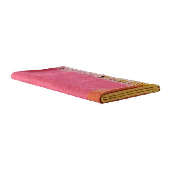  Vitra Pink & Beige Colour Block Blanket 231059M792017