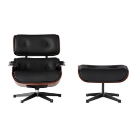 Vitra Black Lounge Chair & Ottoman Miniature 231059M809002