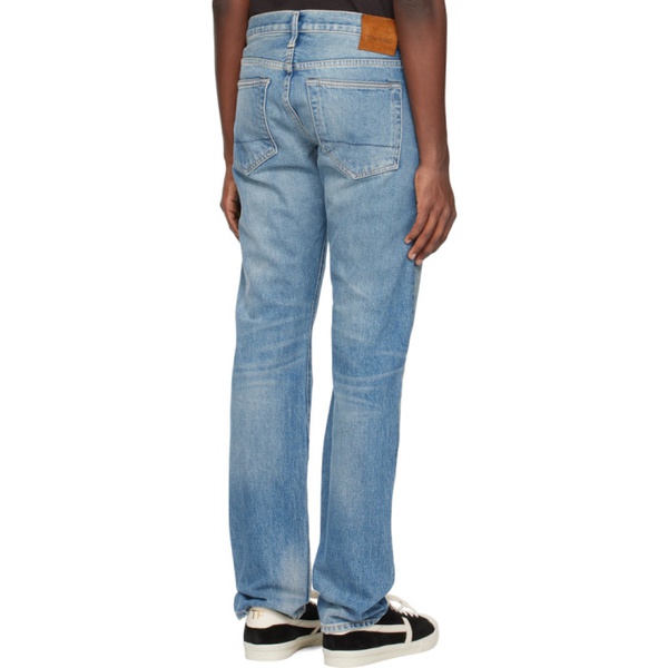 톰포드 톰포드 TOM FORD Blue Slim-Fit Jeans 231076M186013