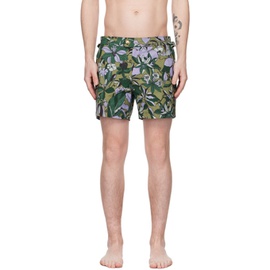 톰포드 TOM FORD Green Floral Swim Shorts 231076M208001