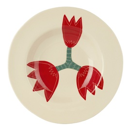 Laetitia Rouget Red & 오프화이트 Off-White Tulip Dinner Plate 231082M798008
