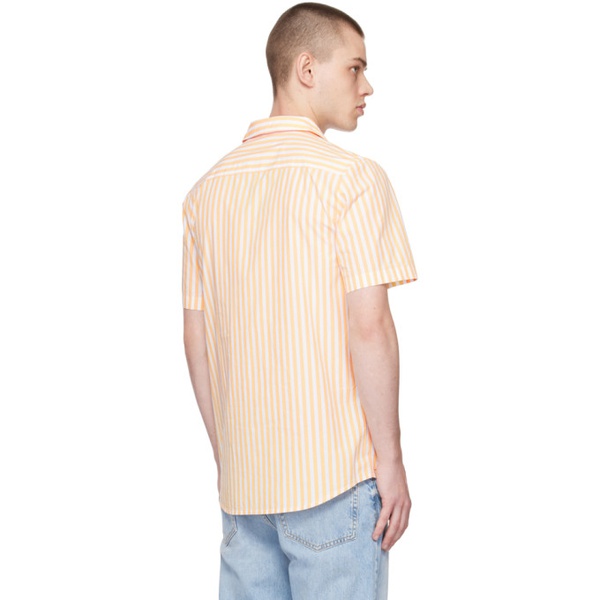  휴고 Hugo Yellow & White Striped Shirt 231084M192045