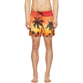 휴고 Hugo Orange Graphic Swim Shorts 231084M208031