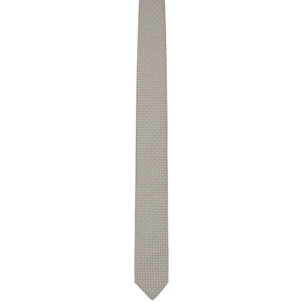  BOSS Gray Jacquard Tie 231085M158002