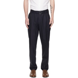 BOSS Navy Relaxed-Fit Trousers 231085M191048