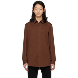 BOSS Brown Slim-Fit Shirt 231085M192001