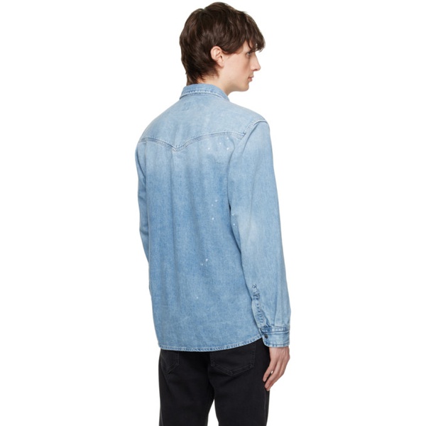  BOSS Blue Relaxed-Fit Denim Shirt 231085M192019
