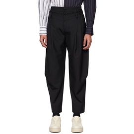 펑첸왕 Feng Chen Wang Black Striped Trousers 231107M191022