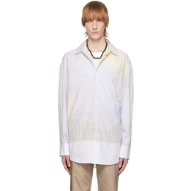 펑첸왕 Feng Chen Wang Gray Multi Stripe Shirt 231107M192005
