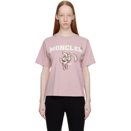 몽클레어 Moncler Pink Flocked T-Shirt 231111F110015