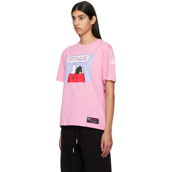 몽클레어 몽클레어 Moncler Pink Peanuts T-Shirt 231111F110056