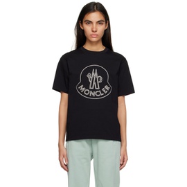 몽클레어 Moncler Black Embroidered T-Shirt 231111F110058