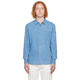 몽클레어 Moncler Blue Press-Stud Shirt 231111M192030