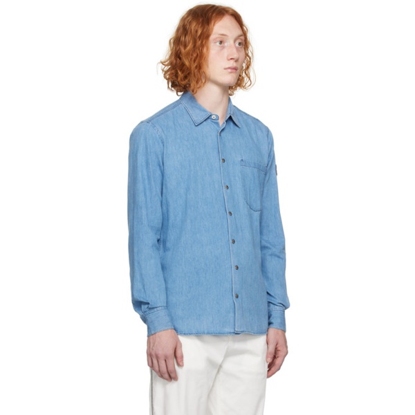 몽클레어 몽클레어 Moncler Blue Press-Stud Shirt 231111M192030
