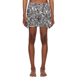 몽클레어 Moncler Black & White Printed Swim Shorts 231111M208005