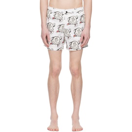 몽클레어 Moncler White Printed Swim Shorts 231111M208007