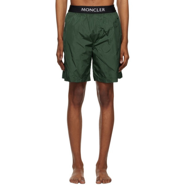 몽클레어 몽클레어 Moncler Green Three-Pocket Swim Shorts 231111M208010