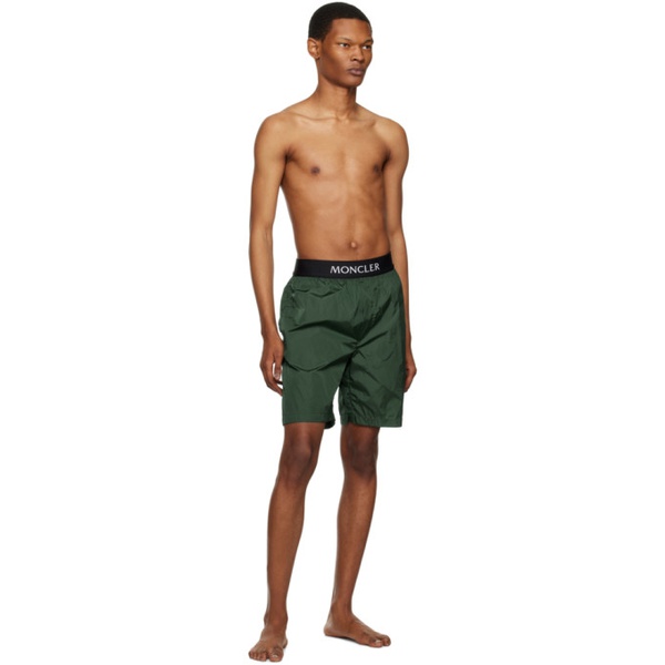 몽클레어 몽클레어 Moncler Green Three-Pocket Swim Shorts 231111M208010
