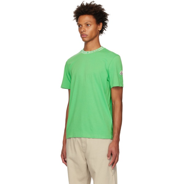 몽클레어 몽클레어 Moncler Green Garment-Washed T-Shirt 231111M213045