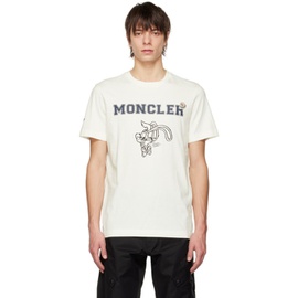 몽클레어 Moncler White Flocked T-Shirt 231111M213047