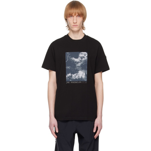 몽클레어 몽클레어 Moncler Black Printed T-Shirt 231111M213095