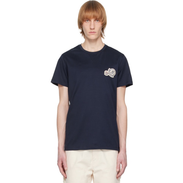 몽클레어 몽클레어 Moncler Navy Crewneck T-Shirt 231111M213100