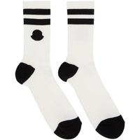 몽클레어 Moncler White & Black Striped Socks 231111M220000