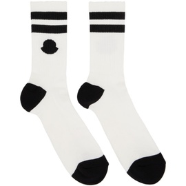 몽클레어 Moncler White & Black Striped Socks 231111M220000