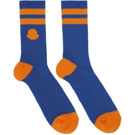몽클레어 Moncler Blue & Orange Striped Socks 231111M220001