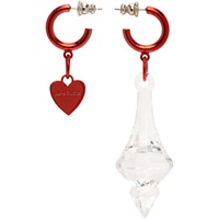 아크네 스튜디오 Acne Studios Red & Transparent Attiko Earrings 231129F022006