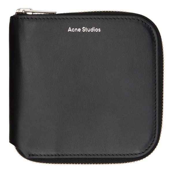 아크네스튜디오 아크네 스튜디오 Acne Studios Black Zippered Wallet 231129F040000