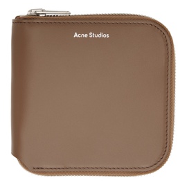 아크네 스튜디오 Acne Studios Brown Zippered Wallet 231129F040001